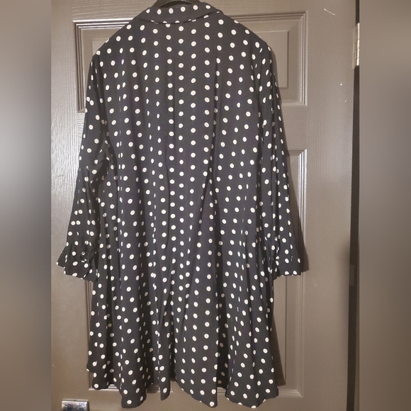 Zara Denim Collection polka dot over-sized blouse Size Large - Picture 3 of 3